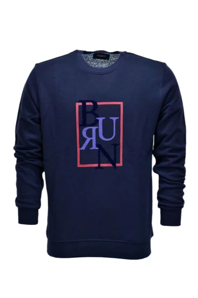 Erkek Baskılı Spor Sıfır Yaka Sweatshirt R2202 BGL-ST03189 - 3