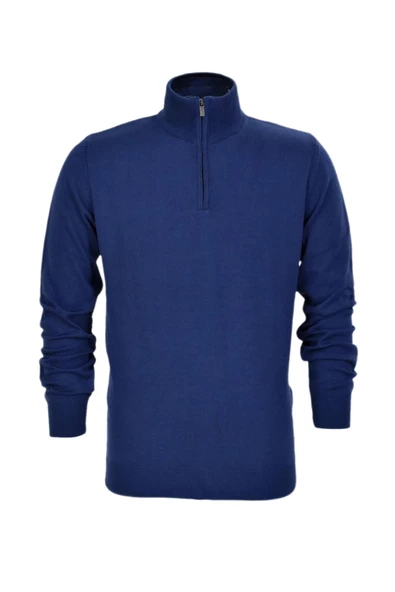 Erkek Spor Düz Fermuarlı Yaka Kazak R22949 BGL-ST03181 ürün görseli