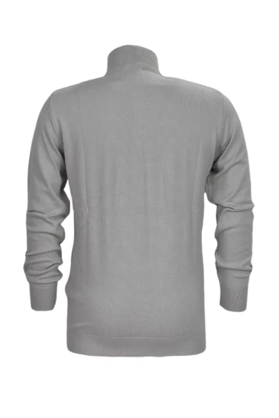 Erkek Spor Düz Fermuarlı Yaka Kazak R22949 BGL-ST03181 - Resim 12