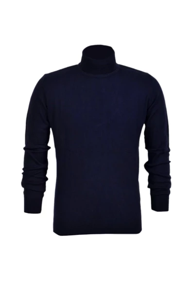 Erkek Spor Düz Balıkçı Yaka Kazak R21010 BGL-ST03179 - Resim 4