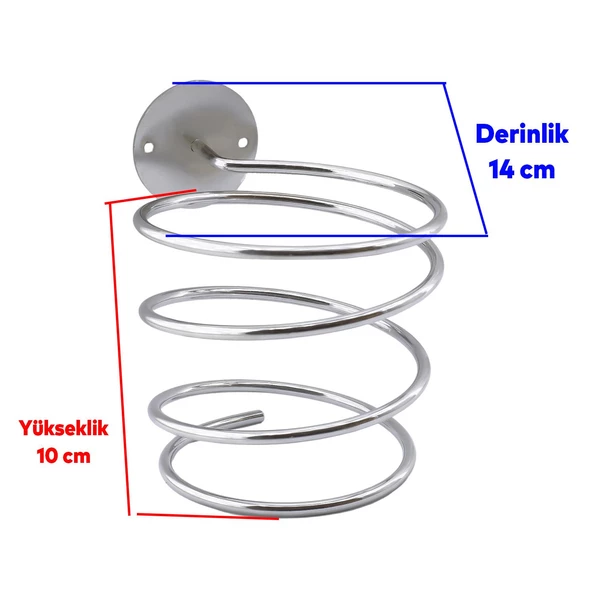 Banyo Lavabo Kuaför Salonu Berber Fön Makina Asma Saç Kurutma Makinası Metal Aparat Askısı - Resim 3