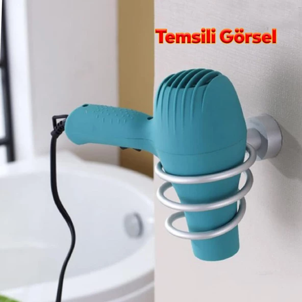Banyo Lavabo Kuaför Salonu Berber Fön Makina Asma Saç Kurutma Makinası Metal Aparat Askısı - Resim 5