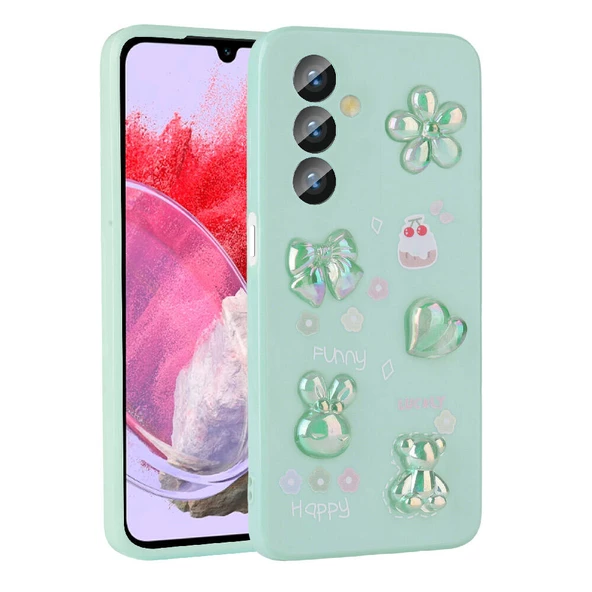 Galaxy M34 5G Kılıf Kabartma Figürlü Parlak Toys Silikon Kılıf