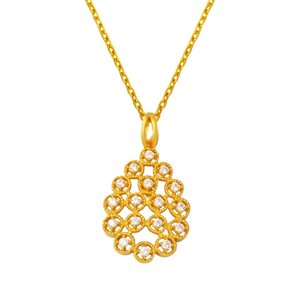 Damla Tasarım 22 Ayar Zincirli Altın Kolye