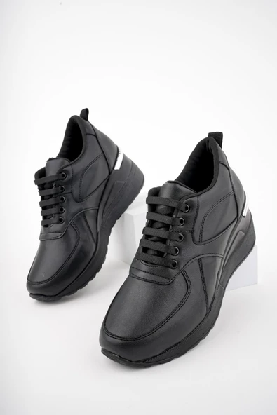 Muggo NEPAL Garantili Kadın Ortopedik Yüksek Taban Günlük Bağcıklı Sneaker Spor Ayakkabı - 5