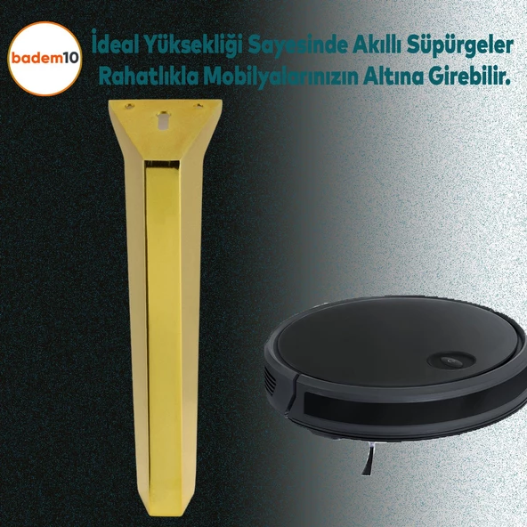 Vera Masa Puf Tabure Tv Ünitesi Konsol Koltuk Ayağı Mobilya Ayakları Metal Ayakları 20 Cm Altın - 5