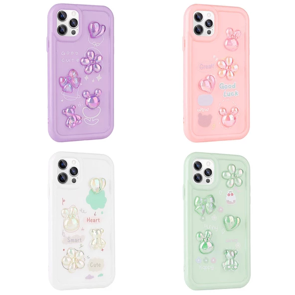 Apple iPhone 11 Pro Kılıf Kabartma Figürlü Parlak Zore Toys Silikon Kapak - 6
