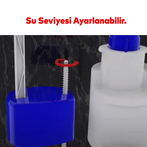Rezervuar İç Düzenek Otomatik Su Dolum Basmalı İç Takımı Alafranga Tuvalet Klozet Sifon Çift Basma - 5
