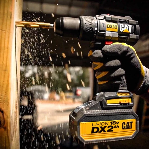 CAT DX12SET 18Volt/2.0Ah Li-ion Çift Akülü Kömürsüz Profesyonel Darbeli Matkap+DA01903 201 Parça Delme/Vidalama Uç Seti - 9