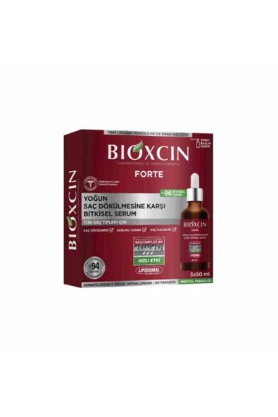 Bioxcin Forte Yoğun Saç Dökülmesine Karşı Bitkisel Serum 3X50 Ml ürün görseli 1