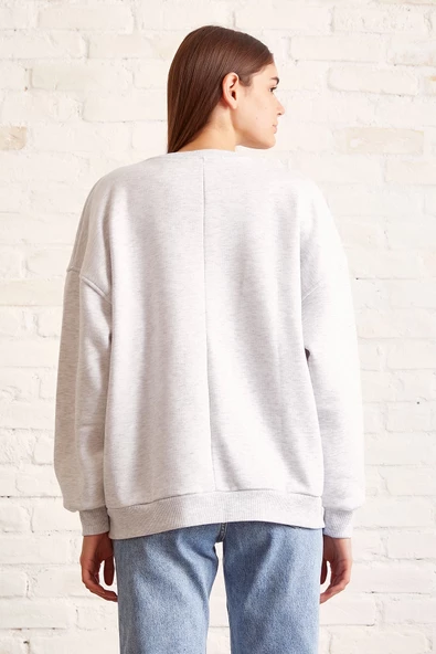 Şardonlu Texas Sweatshirt Gri - 3
