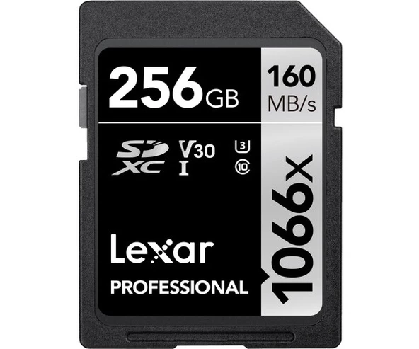 Lexar 256Gb 160Mb/s 1066x V30 U3 UHS-I SDXC Professional Hafıza Kartı