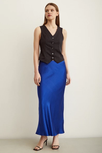 Verev Saten Etek Lacivert - 2