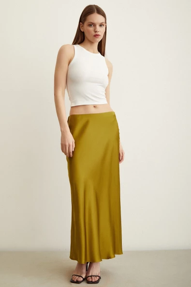 Verev Saten Etek Olive - 4