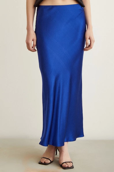 Verev Saten Etek Lacivert - 4