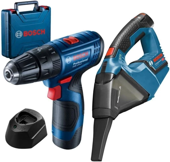 Bosch Professional GSB 120-LI 2Ah Çift Akülü Darbeli Delme/Vidalama + GAS 12V Süpürge (SOLO) - 0615990M45 ürün görseli 1