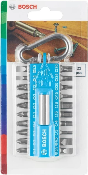Bosch DIY-P 21 Parça Vidalama Ucu Seti (Mavi) - 2607002822 - 2