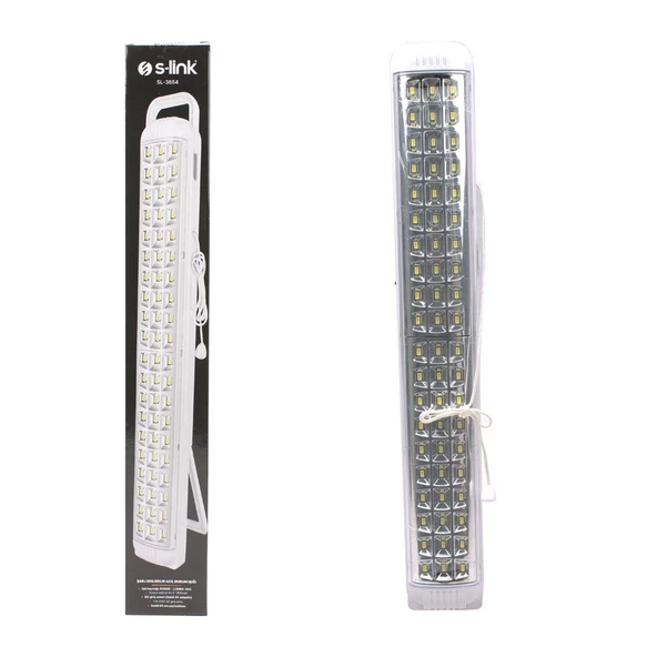 S-link SL-3654 Uzun 60 SMD Ledli Şarjlı 3200 mAh Işıldak 35920