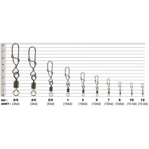 EFFE Rolling Swivels Germany Snap Kilitli Fırdöndü - 3