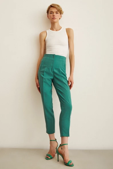 Skinny Kumaş Pantolon Yeşil ürün görseli