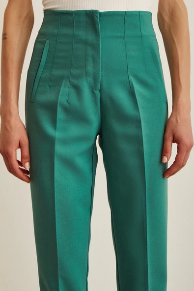 Skinny Kumaş Pantolon Yeşil - Resim 4