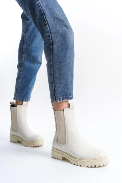 Kami Bej Mat Lastikli Hakiki Deri Günlük Orjinal Chelsea Bot - 3