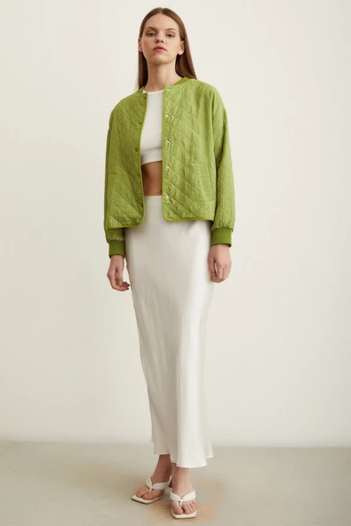 Bomber Kapitone Ceket Fıstık Yeşili - 2