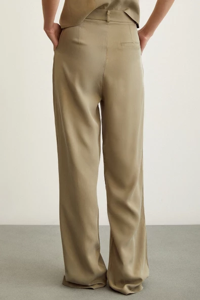 Geniş Paça Pantolon Haki - Resim 6