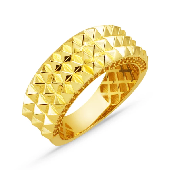 Modern Tasarım 14 Ayar Sarı Altın Yüzük ürün görseli 1