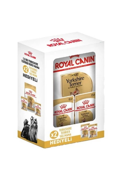 Royal Canin® Yorkshire Terier Yetişkin Köpek Maması 1,5 Kg + 2 Adet Yaş Mama Hediyeli