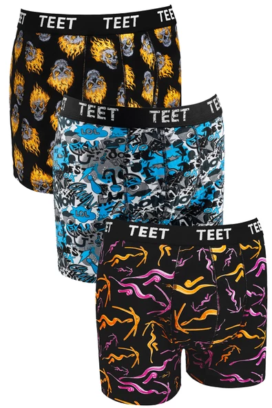 TEET Erkek Boxer Pamuklu Desenli Premium 9'lu Set - 4