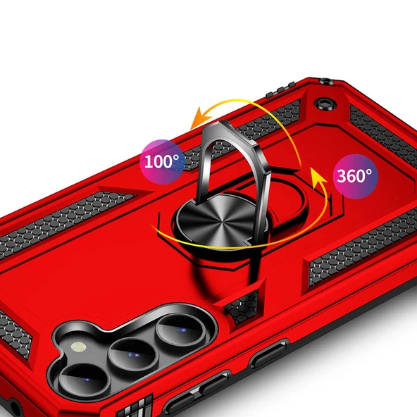 Galaxy S23 FE Kılıf Vega Yüzüklü Standlı Zırh Kılıf - Resim 10