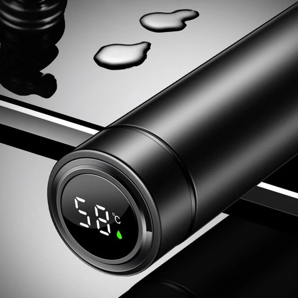 BUFFER® Paslanmaz Çelik Dijital Ekranlı Isı Yalıtımlı Akıtmaz Kapak Kahve ve Çay Termosu 500 ml - 4
