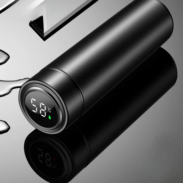 BUFFER® Paslanmaz Çelik Dijital Ekranlı Isı Yalıtımlı Akıtmaz Kapak Kahve ve Çay Termosu 500 ml - 7