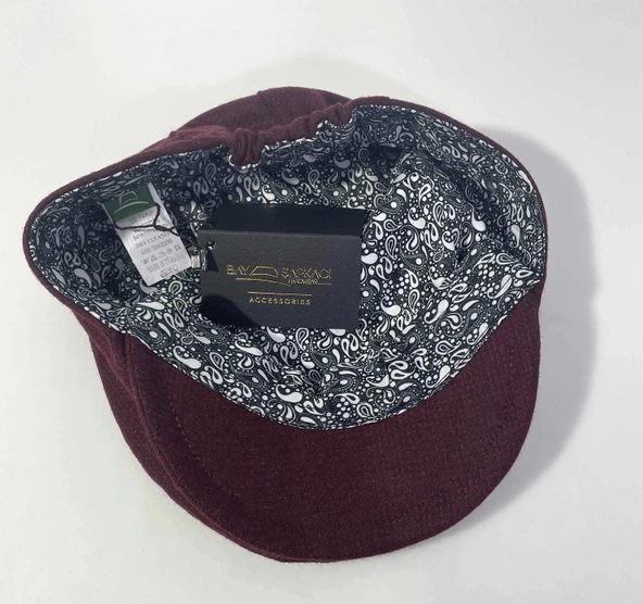 erkek kasket şapkası-9992-bordo - 2