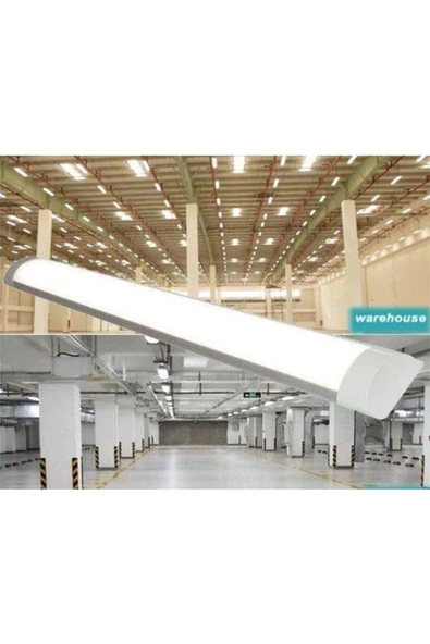 10'lu Paket 120 Cm 40 Watt Çift Sıra Ledli Led Bant Armatür 6500 Kelvin Beyaz Renk - 3