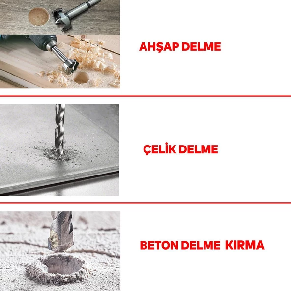 Kırıcı Delici Darbeli Matkap 1250 W Proter Metal Beton Elektropnömatik Delme Kırma Hilti 40 mm - 2