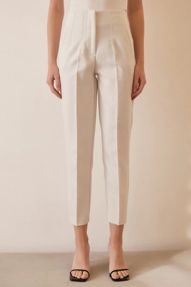 Skinny Kumaş Pantolon Beyaz - 2