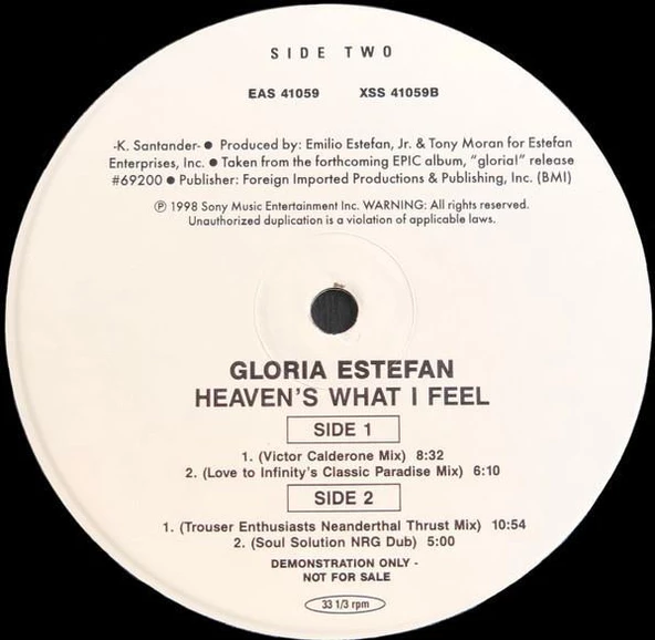 Gloria Estefan – Heaven's What I Feel Dance Pop Vinly alithestereo