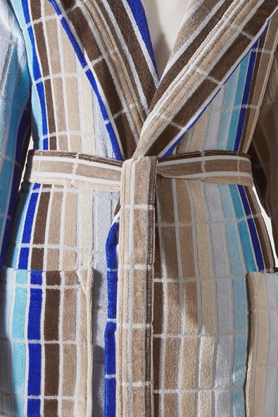 Özdilek Tek Bornoz Şalyaka Kadife-Hawai Line Kahve (L Beden) - 2