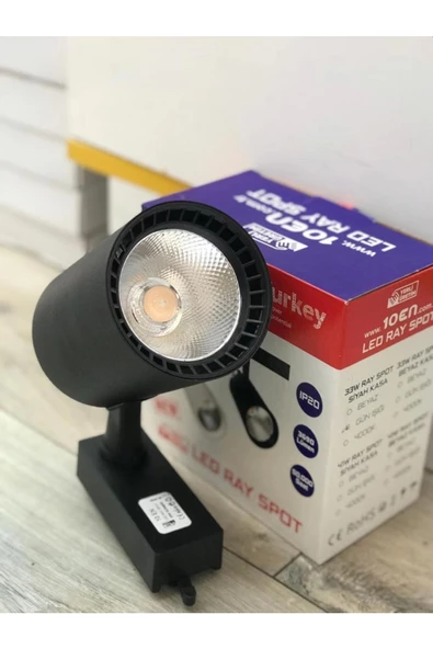 1 Metre Raylı 3 Adet 30w Led Siyah Kasa Günışığı Ray Spot Led Vitrin Mağaza Armatürü - 2