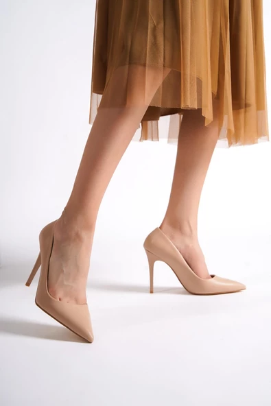 Ten Rengi Yüksek Topuklu Stiletto Ayakkabı - Lapita - 2