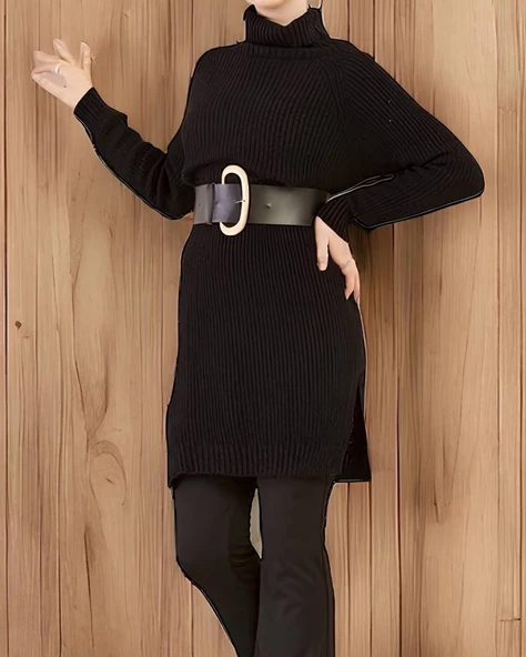 Uzun Triko Tunik Selanik Örme - 6