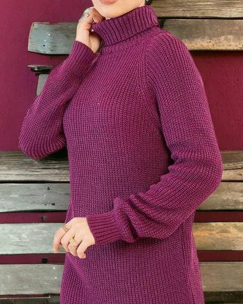 Uzun Triko Tunik Selanik Örme - 2