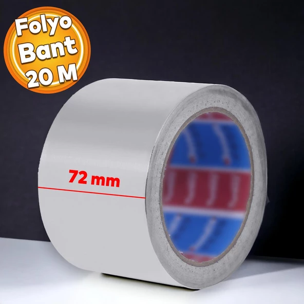 Alüminyum Folyo Bant 72 mm x 20 Metre Yanmaz Soba Borusu Bandı