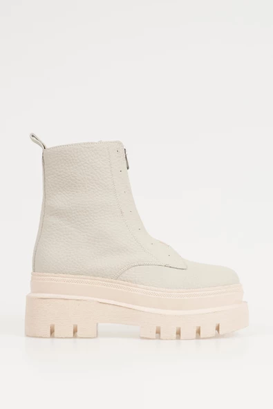 Kadın Önden Fermuarlı Bot Kalın Platform Taban Kışlık Bayan Ayakkabı - 11