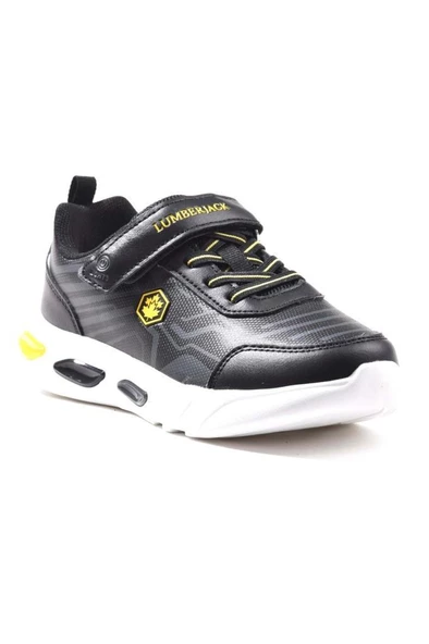 Lumberjack MICRA 3PR Erkek Çocuk Yürüyüş ve Koşu Ayakkabısı Siyah Sarı 31-35 - Resim 2