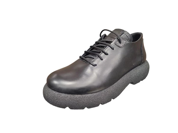 MAMMAMİA D23KA-6170 KALIN TABAN OXFORD DERİ KADIN AYAKKABI - 2