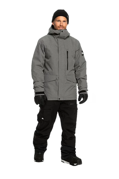 Quiksılver Mıssıon Solıd Jk Erkek Gri Snowboard Montu - 3