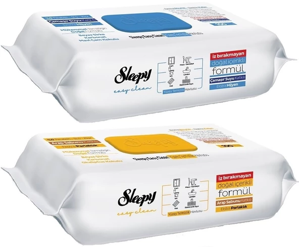 Sleepy Easy Clean Yüzey Temizlik Havlusu (Karma 2 Li Set) (Arap Sabun/Çamaşır Suyu)